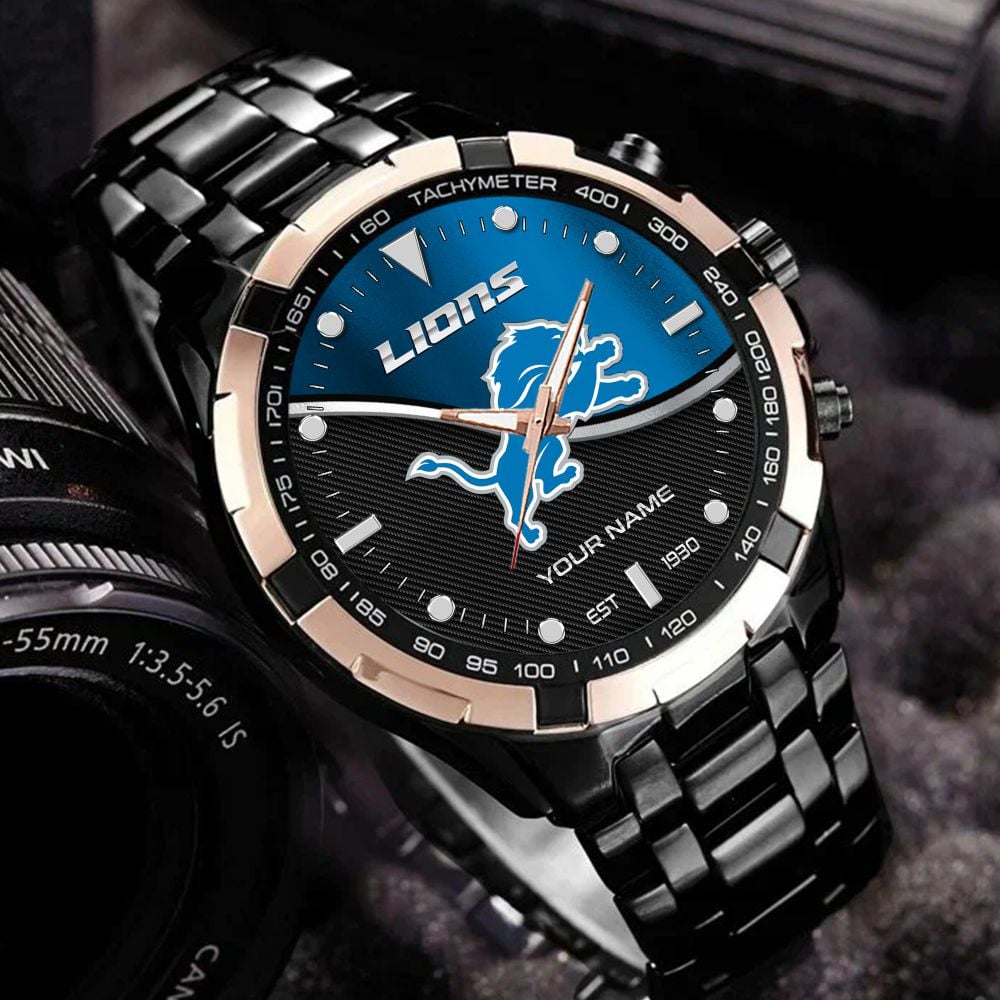 Detroit Lions VITWATK3539 Custom Name Elegant Fashion Design Watch - Image 2