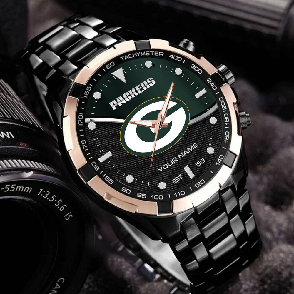 Green Bay Packers VITWATK3540 Custom Name Elegant Fashion Design Watch - Image 2