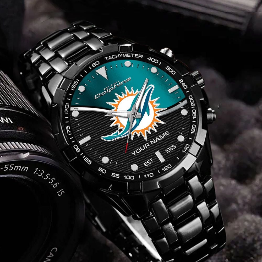 Miami Dolphins VITWATK3547 Custom Name Elegant Fashion Design Watch - Image 6