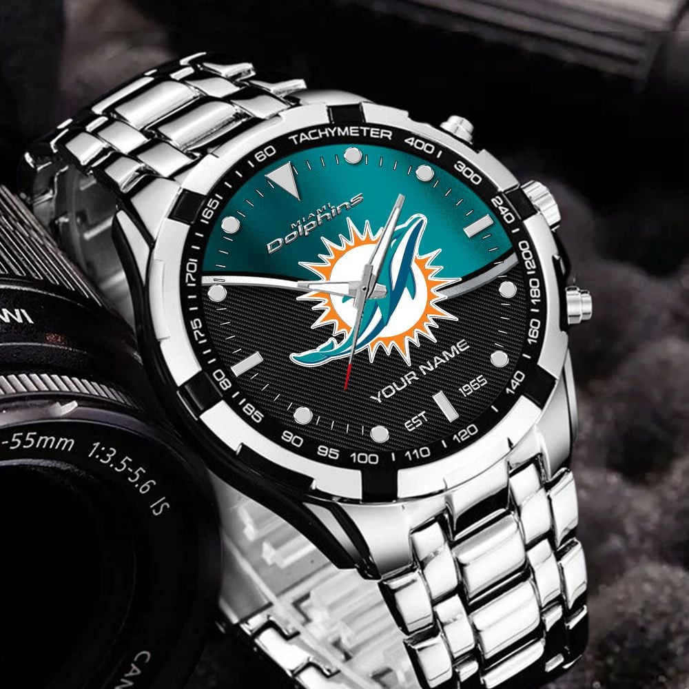 Miami Dolphins VITWATK3547 Custom Name Elegant Fashion Design Watch