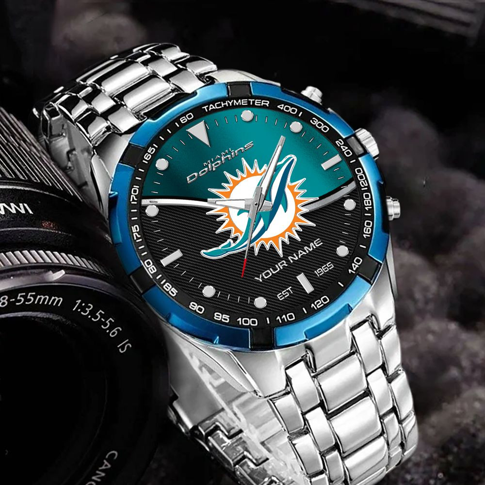Miami Dolphins VITWATK3547 Custom Name Elegant Fashion Design Watch - Image 3