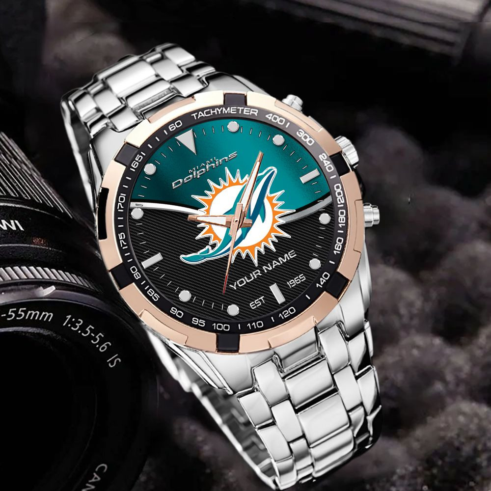 Miami Dolphins VITWATK3547 Custom Name Elegant Fashion Design Watch - Image 5