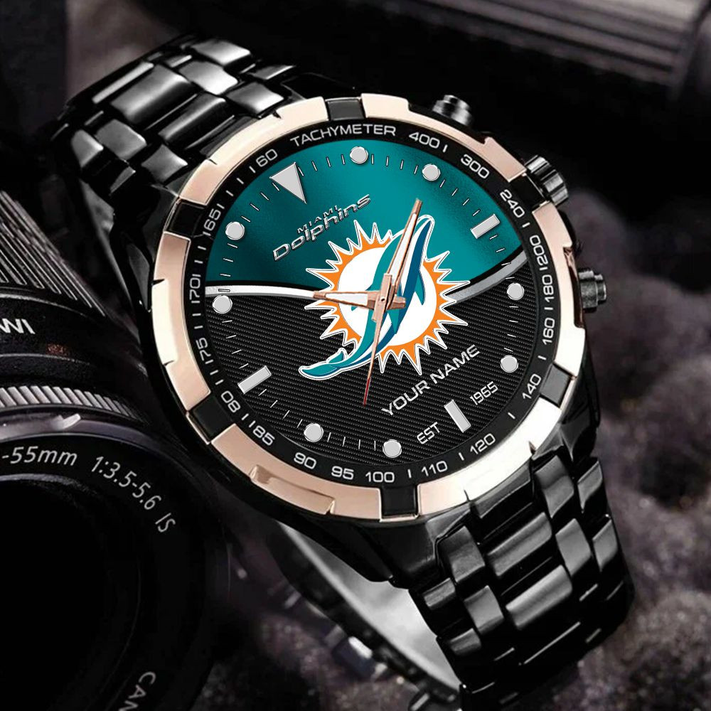 Miami Dolphins VITWATK3547 Custom Name Elegant Fashion Design Watch - Image 2