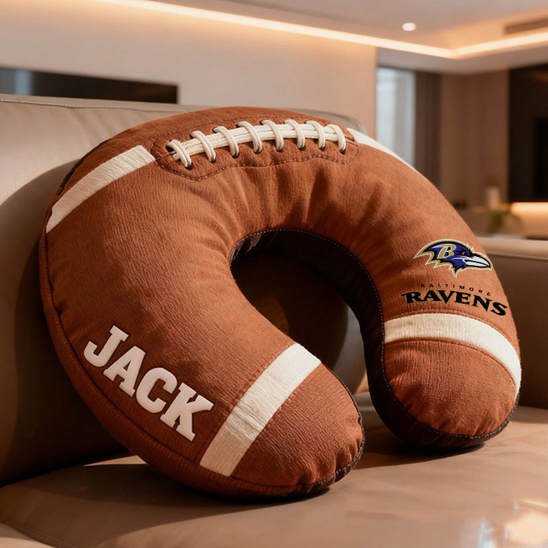 American Football Brown Special Neck Pillow Personalized Name Gift 03 - Image 4