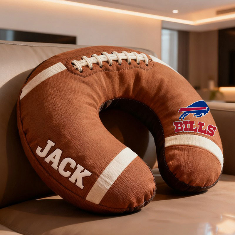 American Football Brown Special Neck Pillow Personalized Name Gift 04 - Image 4