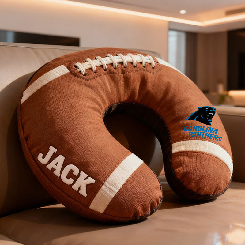American Football Brown Special Neck Pillow Personalized Name Gift 05 - Image 4