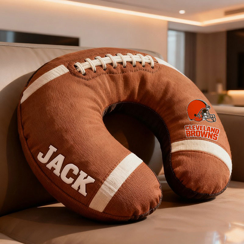 American Football Brown Special Neck Pillow Personalized Name Gift 09 - Image 4