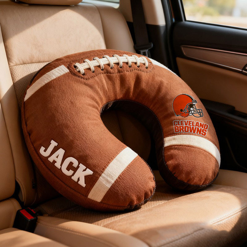 American Football Brown Special Neck Pillow Personalized Name Gift 09 - Image 3