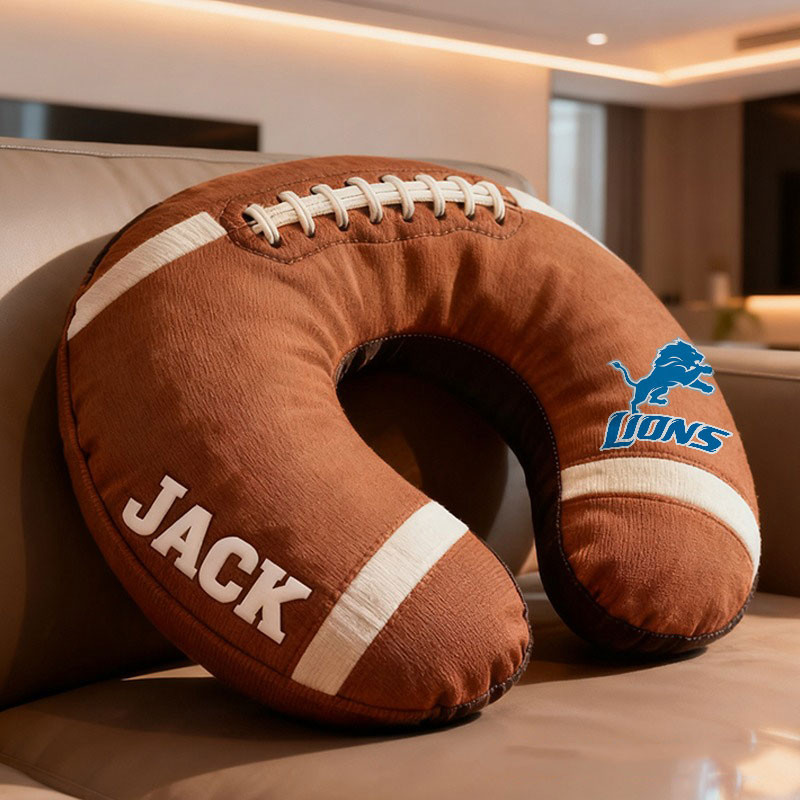 American Football Brown Special Neck Pillow Personalized Name Gift 12 - Image 4