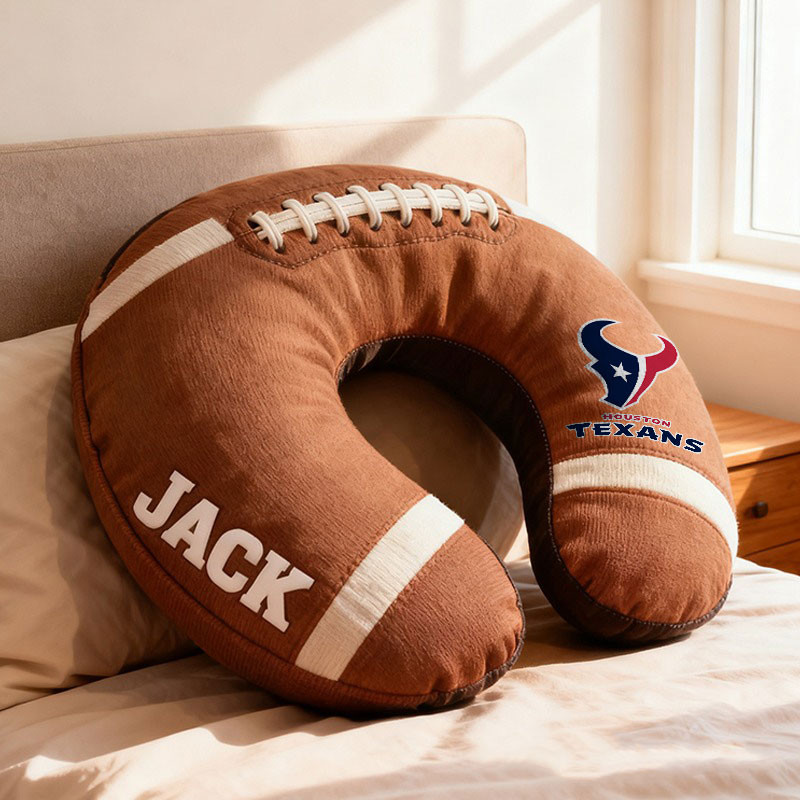 American Football Brown Special Neck Pillow Personalized Name Gift 14