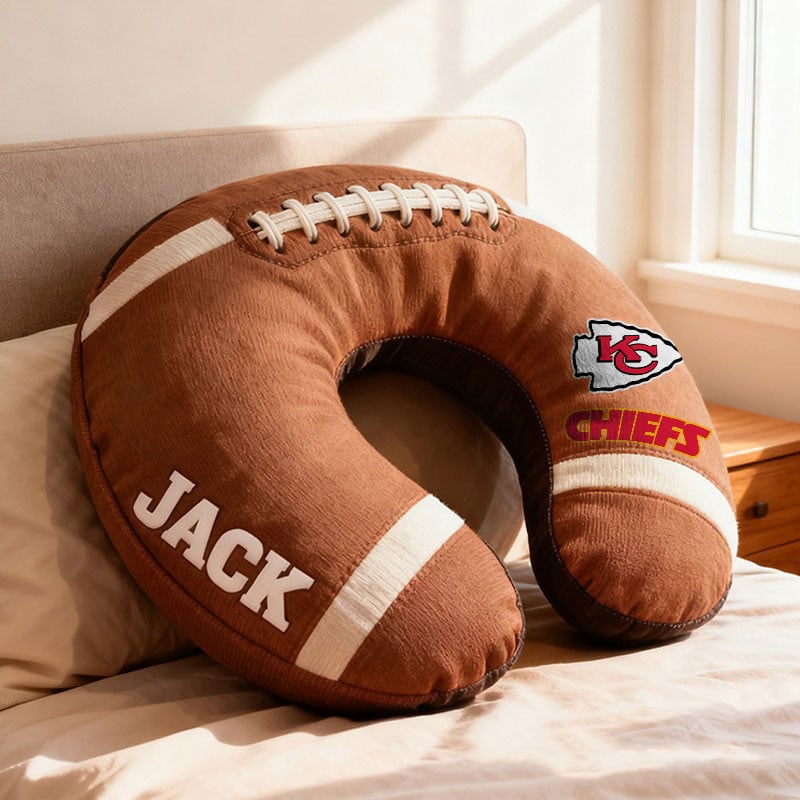 American Football Brown Special Neck Pillow Personalized Name Gift 17