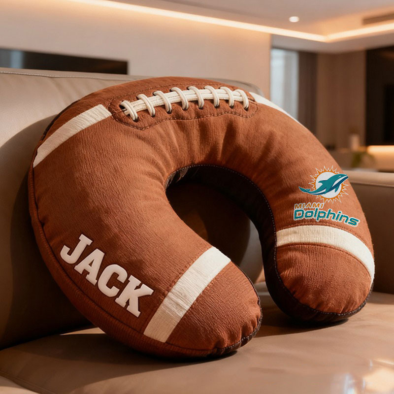 American Football Brown Special Neck Pillow Personalized Name Gift 21 - Image 4