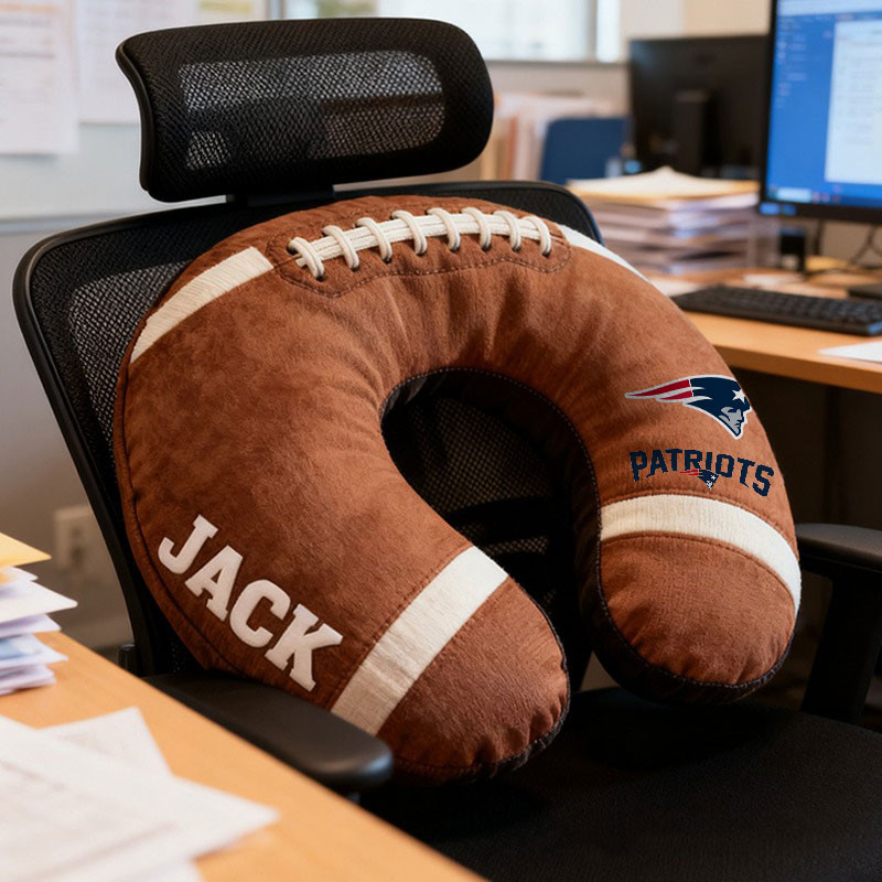 American Football Brown Special Neck Pillow Personalized Name Gift 22 - Image 2
