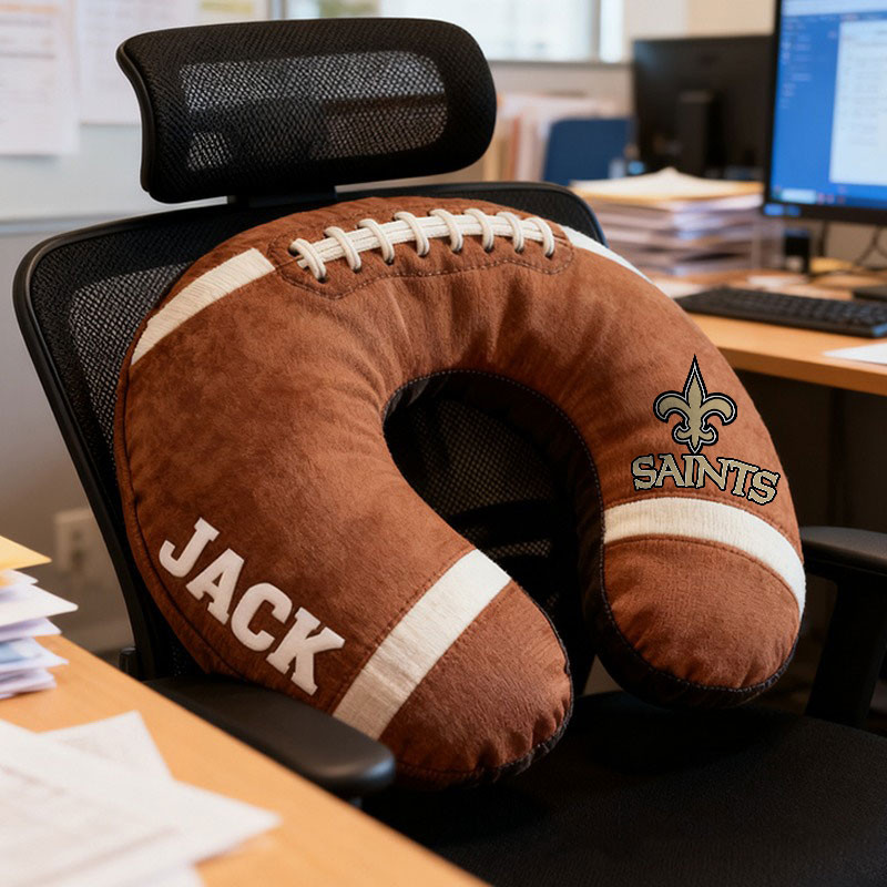 American Football Brown Special Neck Pillow Personalized Name Gift 23 - Image 2