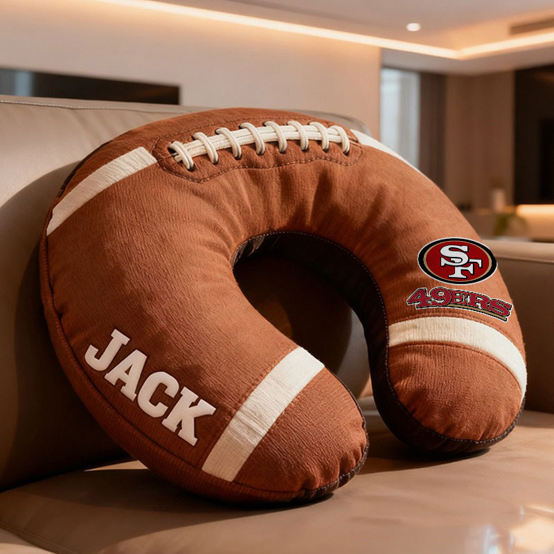 American Football Brown Special Neck Pillow Personalized Name Gift 28 - Image 4