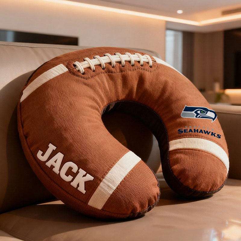 American Football Brown Special Neck Pillow Personalized Name Gift 29 - Image 4