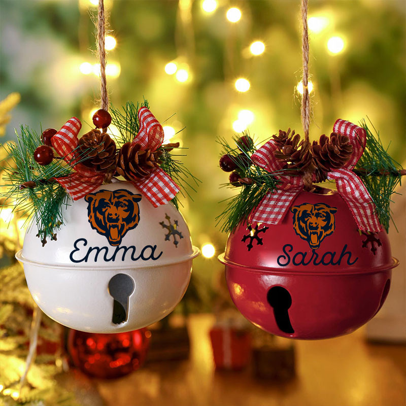 American Football Jingle Bell Ornament Custom Any Name Gift 06