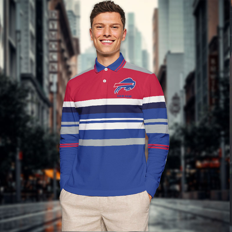 New Men Long Sleeves Polo Shirt Personalized Name Gift 05 - Image 2