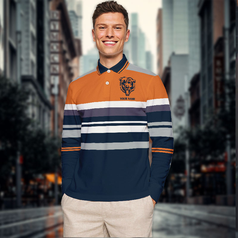 New Men Long Sleeves Polo Shirt Personalized Name Gift 07 - Image 2