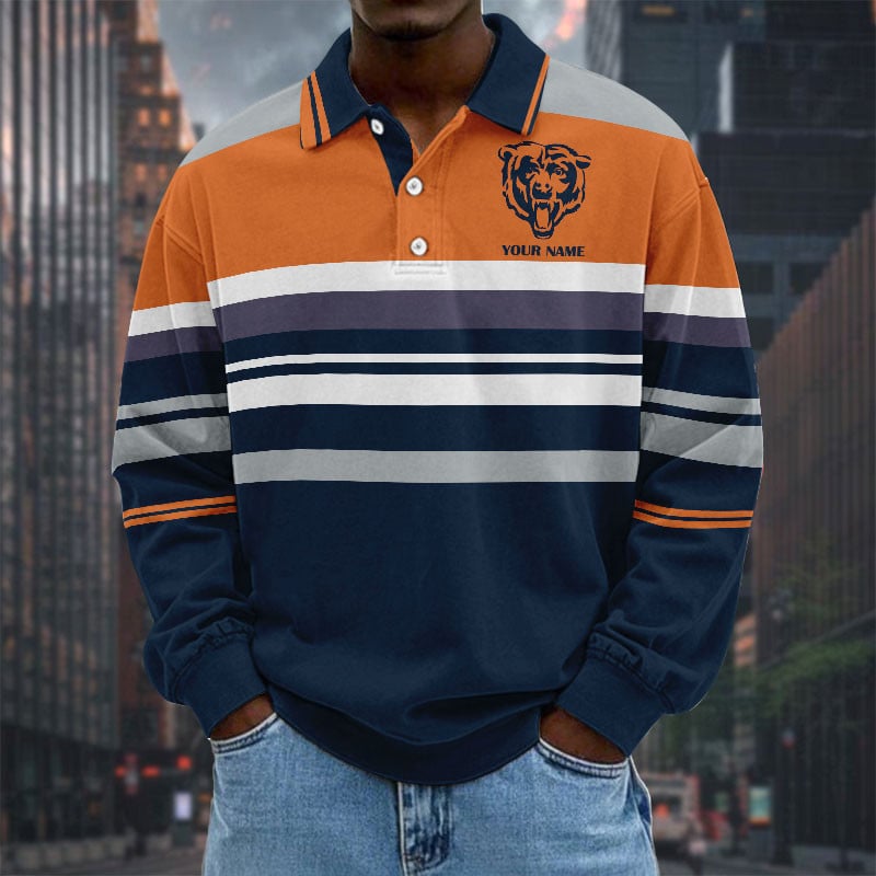 New Men Long Sleeves Polo Shirt Personalized Name Gift 07