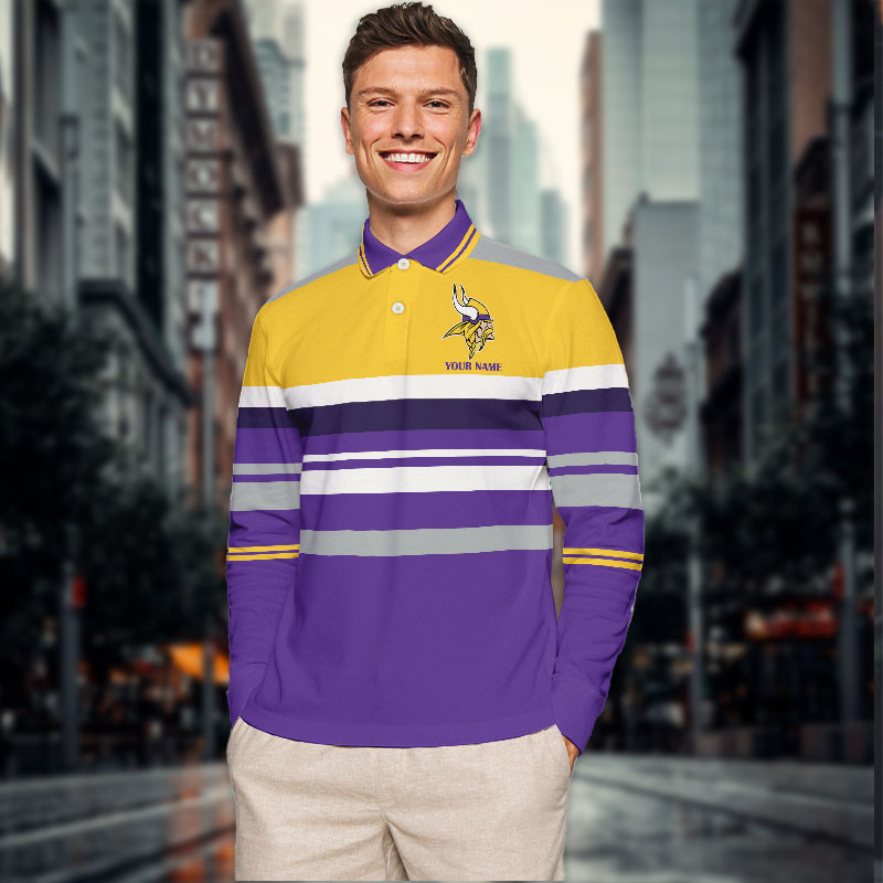 New Men Long Sleeves Polo Shirt Personalized Name Gift 08 - Image 2