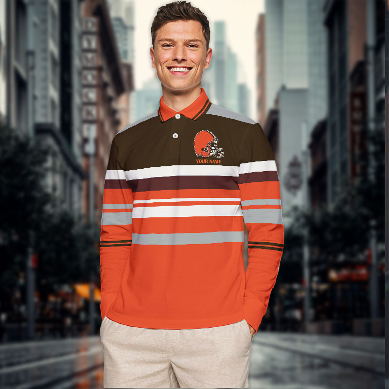 New Men Long Sleeves Polo Shirt Personalized Name Gift 10 - Image 2