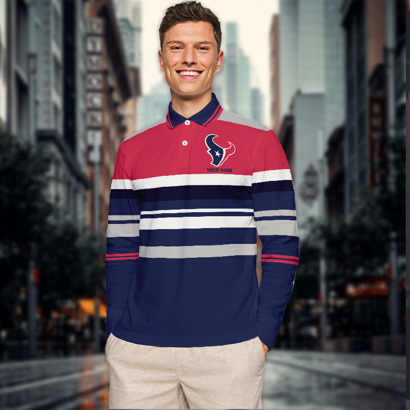 New Men Long Sleeves Polo Shirt Personalized Name Gift 14 - Image 2
