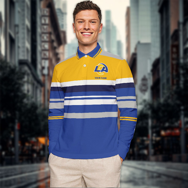 New Men Long Sleeves Polo Shirt Personalized Name Gift 20 - Image 2