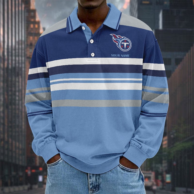 New Men Long Sleeves Polo Shirt Personalized Name Gift 31