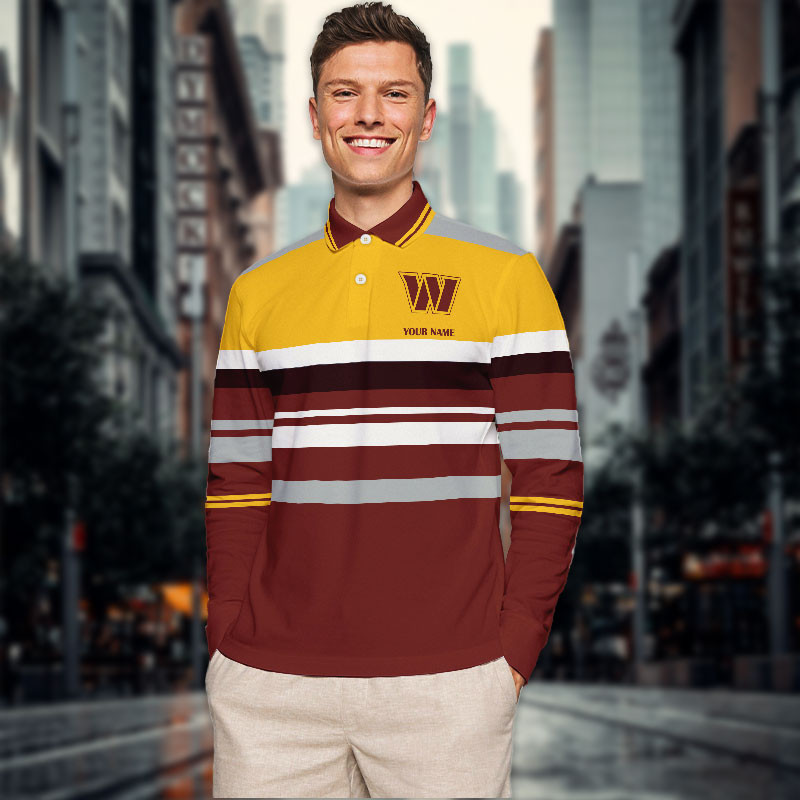 New Men Long Sleeves Polo Shirt Personalized Name Gift 32 - Image 2